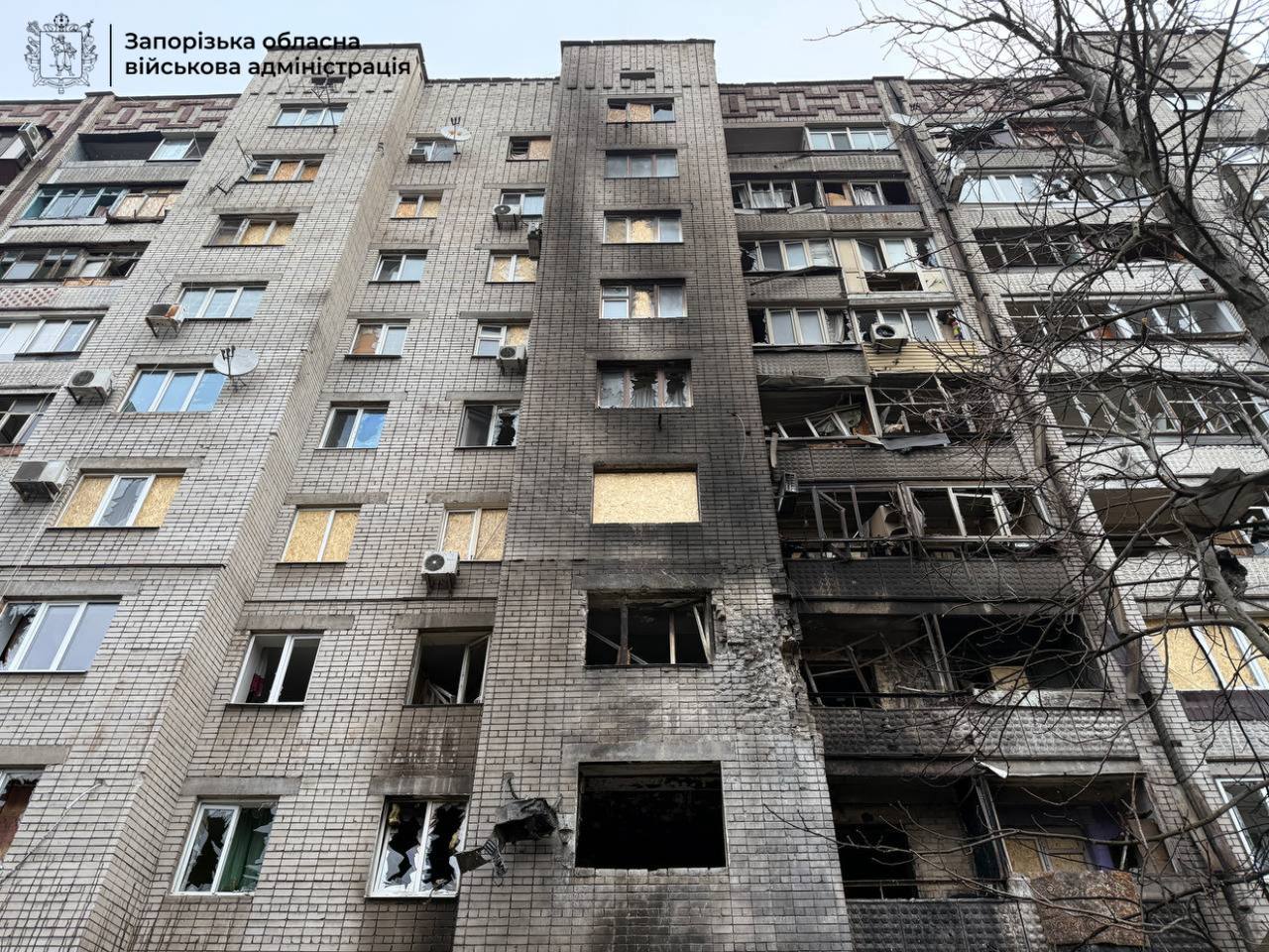 В Запорожье в результате массированной атаки повреждена 31 многоэтажка