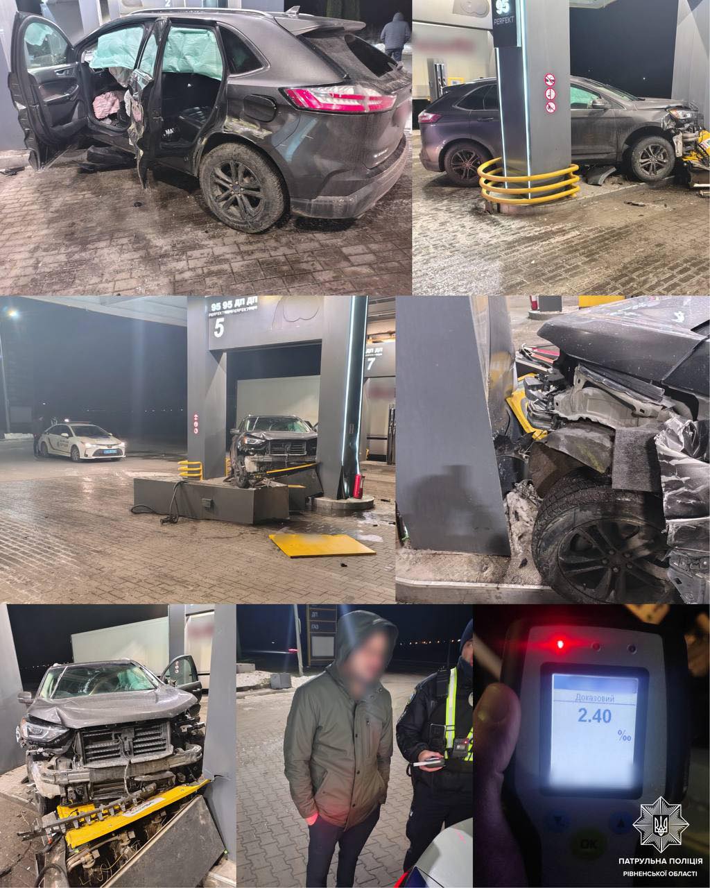 В Ровенской области легковушка въехала в топливную колонку АЗС