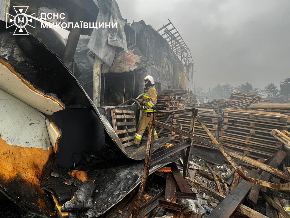 В Николаевской области на складе магазина ликвидировали масштабный пожар