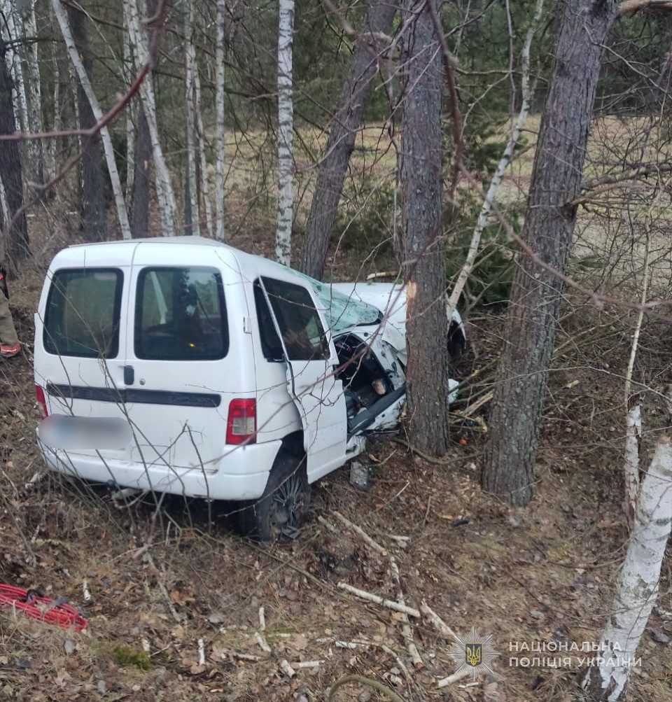 На Волині легковик зʼїхав з дороги та врізався в дерево: є загиблий
