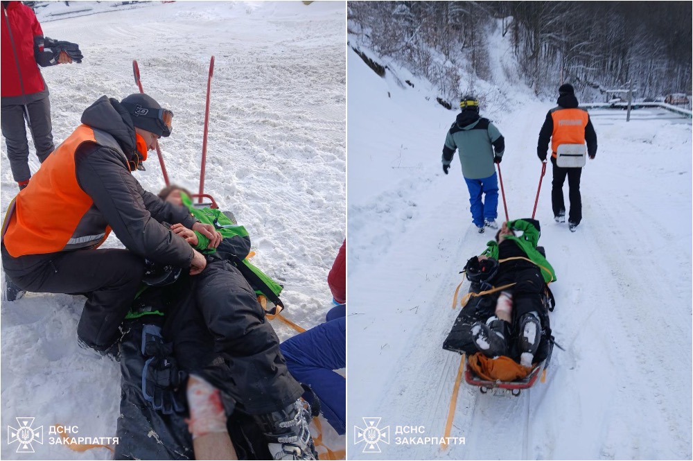 В Закарпатье спасатели помогли лыжнику, который травмировался в горах