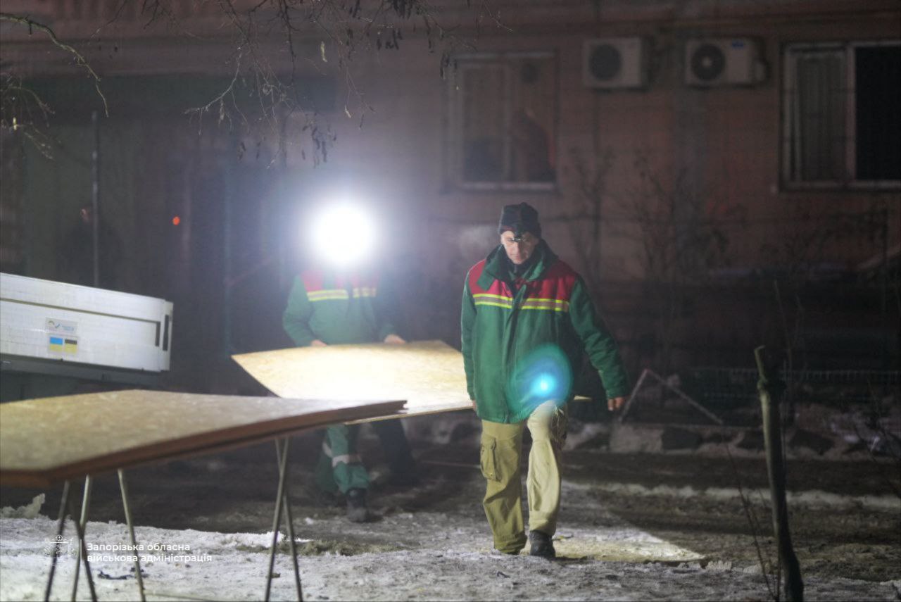 Российская атака на Запорожье 28 января