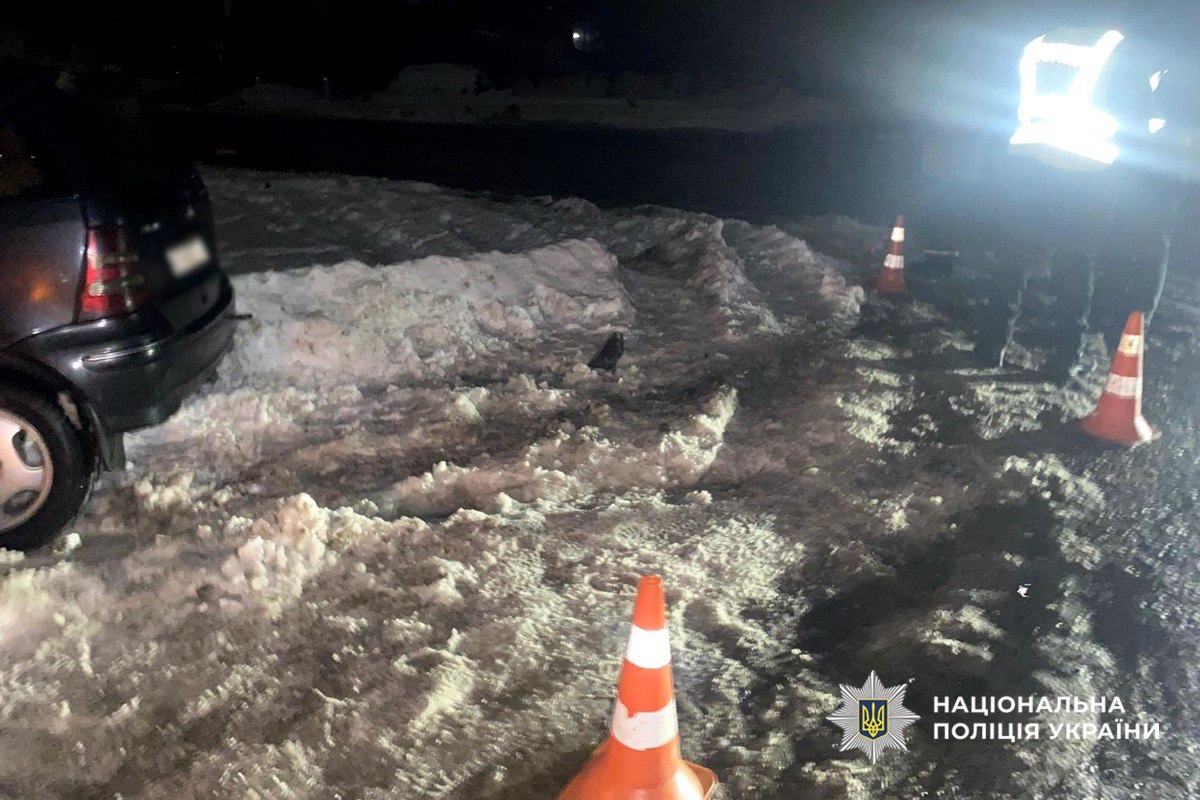 В Черкасской области пьяная водитель сбила пешехода и пыталась убежать, но застряла в снегу