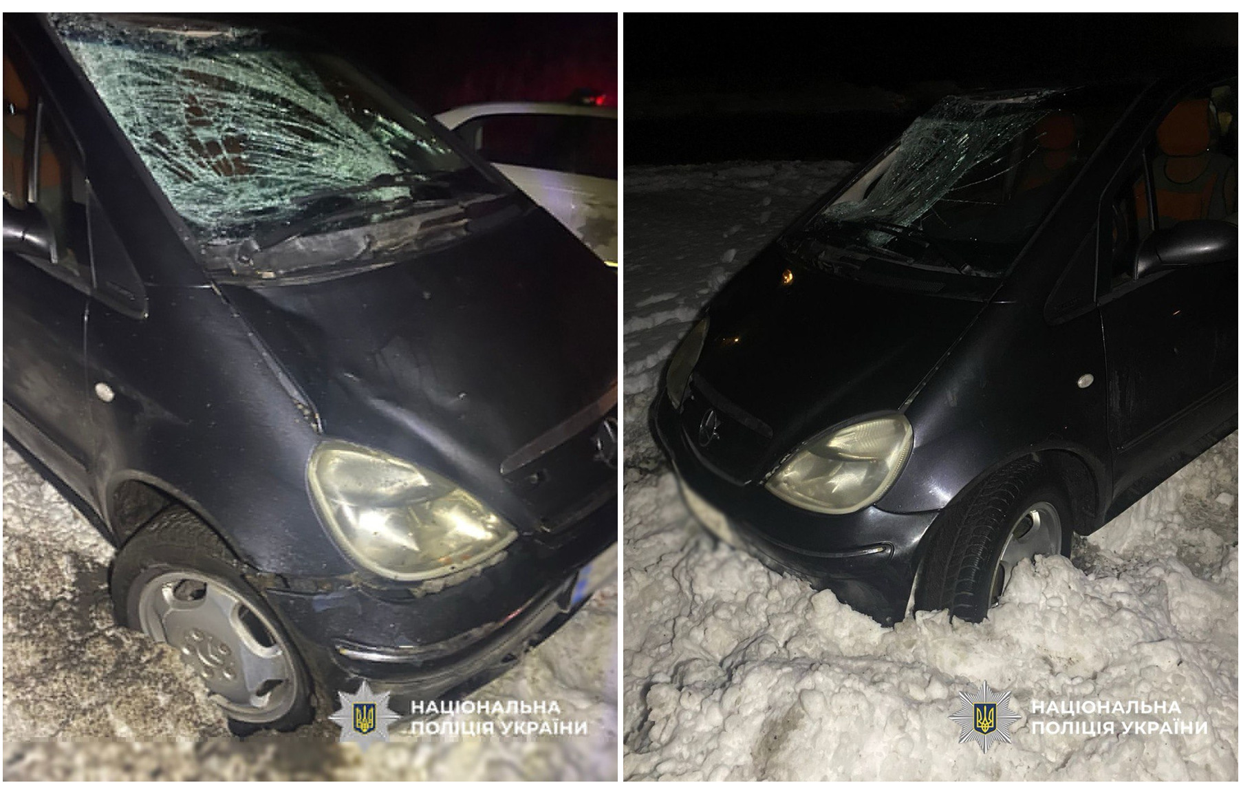 В Черкасской области пьяная водитель сбила пешехода и пыталась убежать, но застряла в снегу