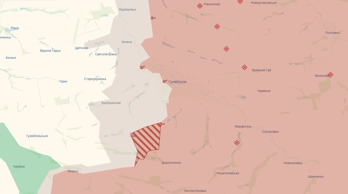 Враг продвинулся вблизи Дорожнянки в Запорожье, – DeepState